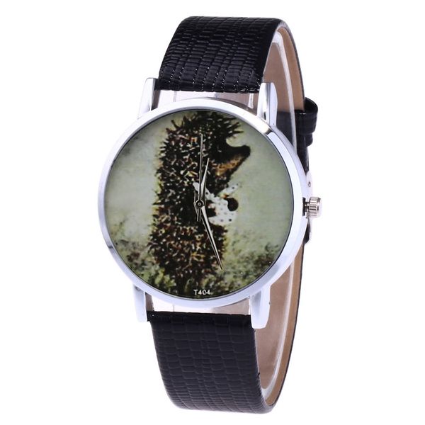 

cartoon quartz watch women faux leather strap round dial watch couple watches ll@17, Slivery;brown