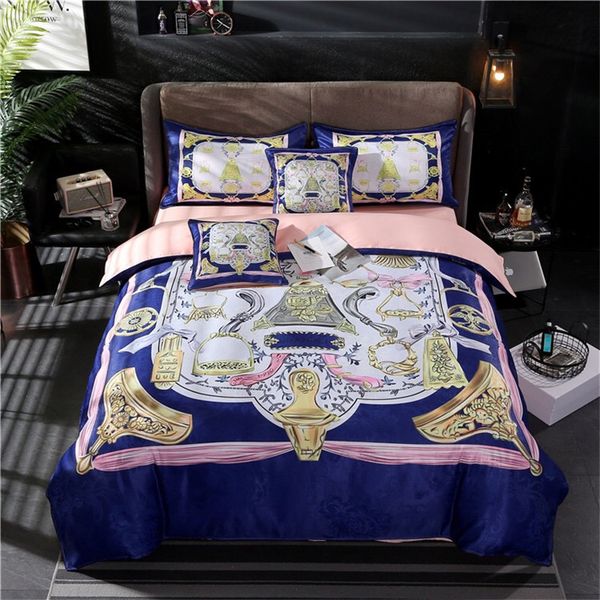 Navy Pink Color Matching Bedding Sets Horse Print Classics Western