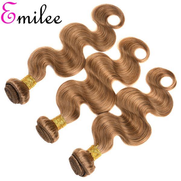 

emilee blonde body wave hair bundles brazilian #27 colored hair weave bundles #27 colored ombre blonde human hair, Black