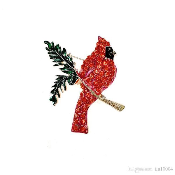 

30pcs lot christmas cardinal animal brooch pin enamel leaves christmas gift decorative brooches, Gray