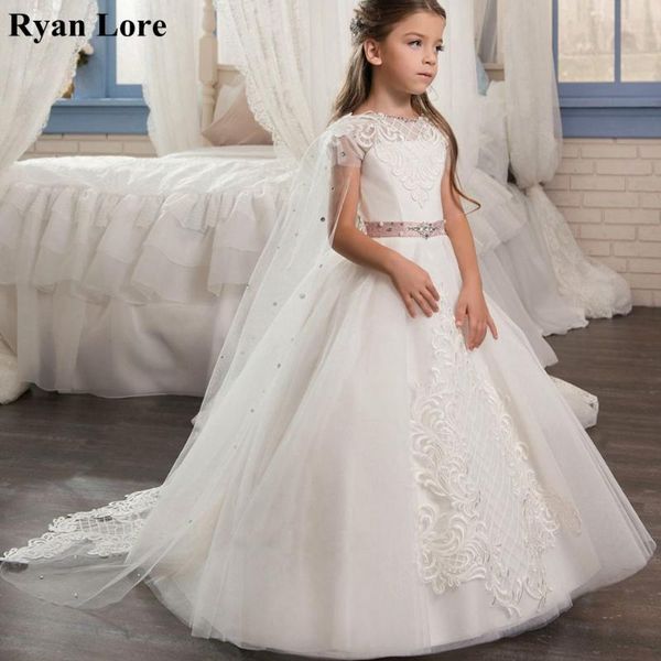 

beaded crystal flower girl dresses short sleeve with shawl princess dress for weddings first communion dress special occasion, Red;yellow