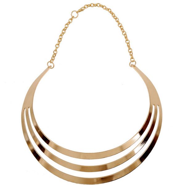 

fashion women multilayer statement punk choker party luxury neck fit collar, Silver