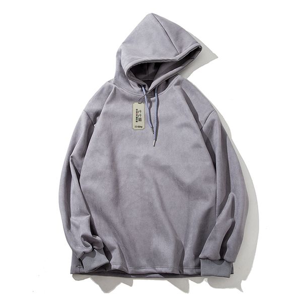 

hoodies men korean solid oversize hoodies men hip hop streetwear loose casual pullover hoodie hooded sweatshirt coat, Black