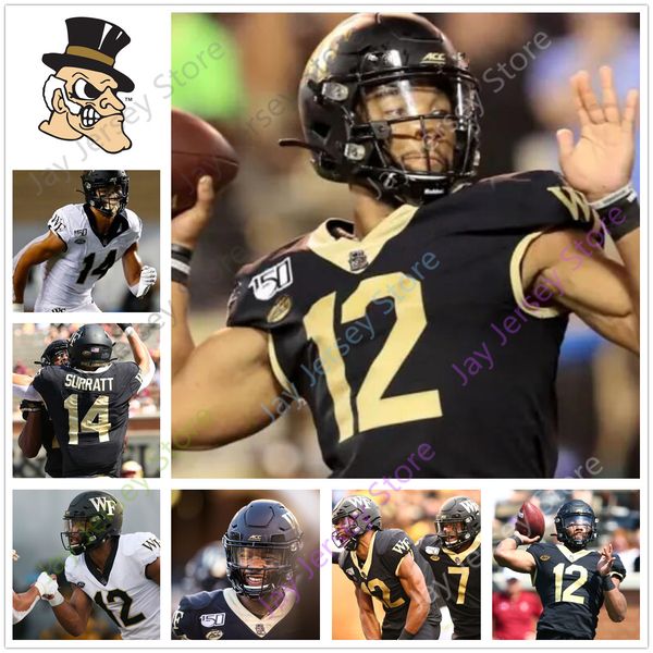 

custom wake forest football jersey collge sam hartman christian beal-smith kendall hinton jack freudenthal jacorey johns justin strnad, Black;red