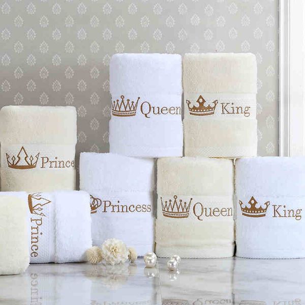 

towel 100% cotton face towel men and women's crown embroidered towels kids travel