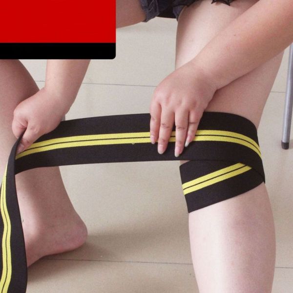 

weightlifting elastic bandage knee leg training support wraps straps, Black;gray