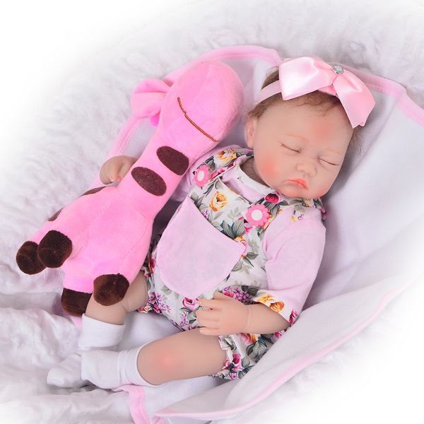 

реалистичная 17 дюймов игрушка reborn baby doll 43 см мягкие силиконовые bebe куклы куклы hug жираф menina brinquedo дети подарок на день ро