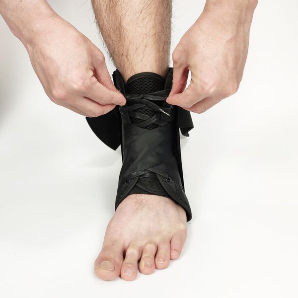 

ankle protector braces strips sports bandage safety support basketball stabilizing sports ankle brace protector black, Blue;black