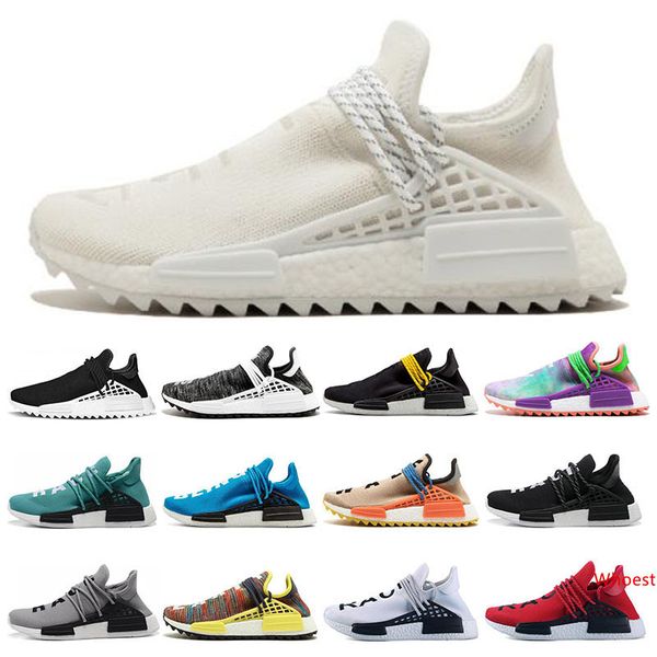 

new human race hu trail pharrell williams men running shoes for womens nerd black cream orange red mens trainer runner sneakers size 36-47