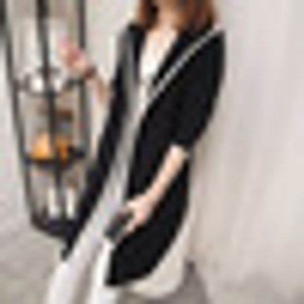 

autumn women loose coat long sleeve hooded long coat cardigan sweatshirt outwear 2018 stylish fashion, Black;brown