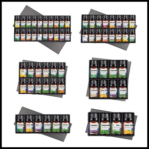 

box gift essential oils for aromatherapy diffusers pure essential oils organic body massage relax 10ml fragrance oil skin care drop ship