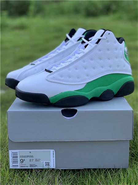 

2020 authentic 13 lucky green 13s white black 3m reflective real carbon fiber mens basketball shoes trainers outdoor sneakers db6537-113