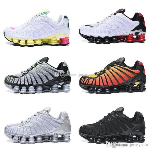 

new arrival shox tl men running shoes triple black white pure platinum clay orange sunrise speed red womens trainers sport sneakers size 12