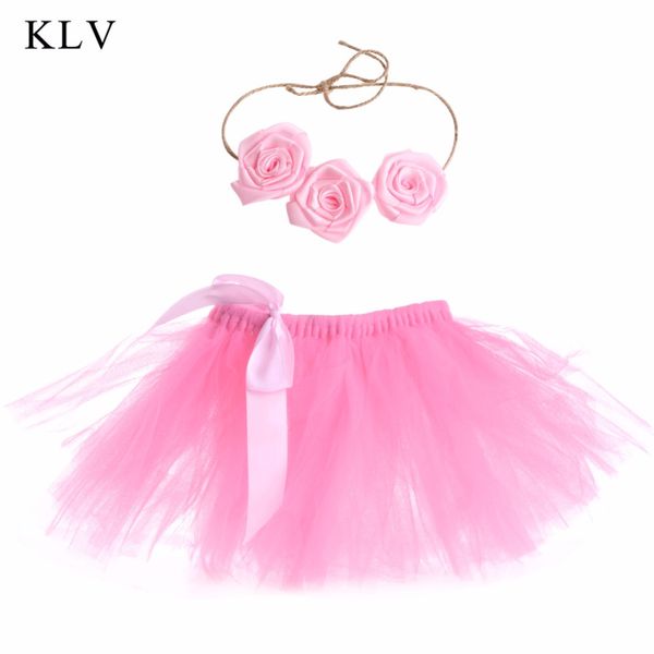 

klv lovely baby newborn toddler girls hairband tutu skirt p prop costume outfit