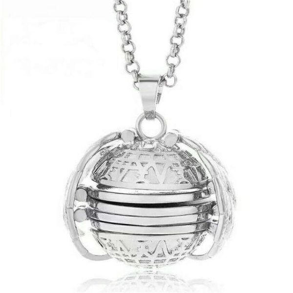 

2019 new magic p pendant memory floating locket necklace plated angel wings oil diffuser flash box fashion album box necklaces for women, Silver