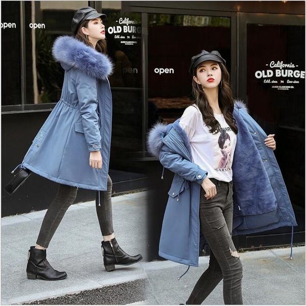 

2019 new women long jacket winter warm velvet thicken faux fur coats parka female solid big pocket jacket manteau femme hiver379, Black