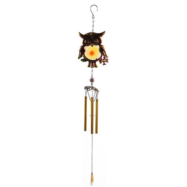 

owl iron art metal wind chimes tubes bell garden home decoration sound bell