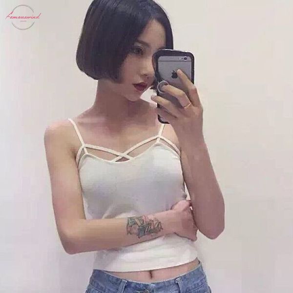 

ремешок встроенный бюстгальтер проложенный бюстгальтер модальные tank top бретели camis новое лето основные shirt женщины топы белый черный, White