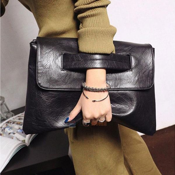

soft women pu leather handbag retro clutch envelope shoulder party evening bag purse