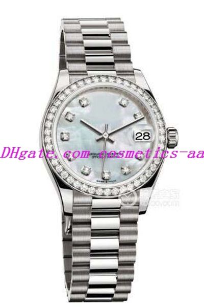 Orologio di lusso 278289 278278 MOP in acciaio con quadrante con diamanti e castone Orologi da donna Orologio da 31 mm Orologio automatico da polso alla moda