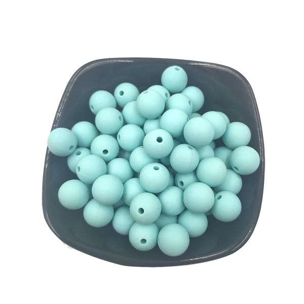 

100pcs silicone beads 15mm round shaped teether bpa food grade diy baby teething jewelry necklace nursing accessories