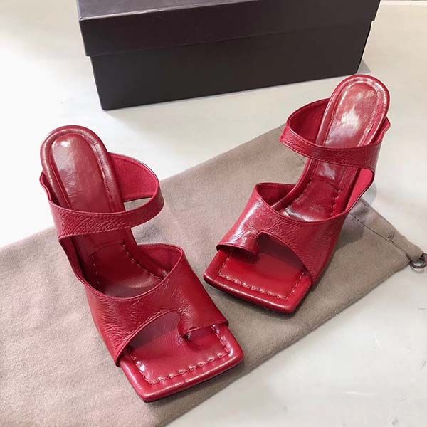 

2020new fashion designer flip flop nappa dream square toe sandal stretch sandals ladies luxury casual slippers wedding woman high heels, Black