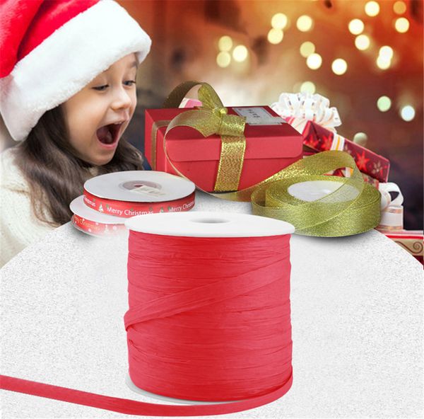

christmas decorations for home 1/4 inch width 229 yards paper ribbon craft packing paper twine string for festival gifts