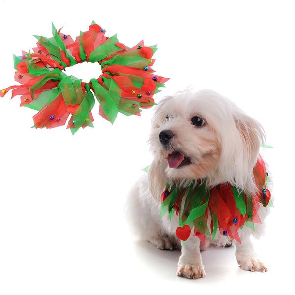 

christmas pet dog collar halloween colorful ribbons neck dogs xmas collars with small bell festival cosplay suit pets suppliers