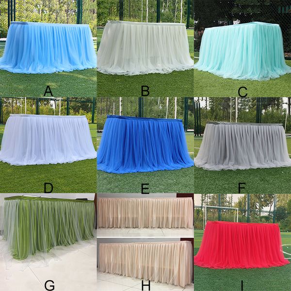 

150*100cm tulle table skirt wedding bridesmaid sister tutu costume party skirt for rectangle or round tables new