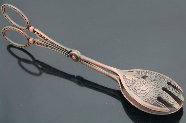 

1pc vintage decorative pattern food clip bread food metal clip cake mug-up baking tools barbecue tongs clip kv 057
