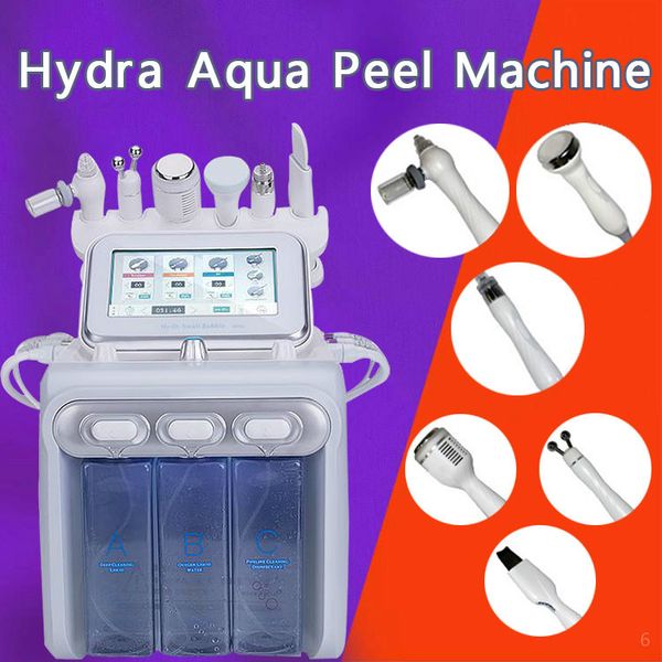

new 6 in1 h2-o2 hydra dermabrasion aqua peel rf bio-lifting spa facial hydro water microdermabrasion facial machine cold hammer oxygen spra