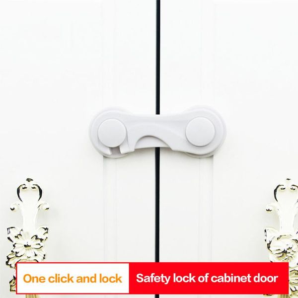 

10pcs baby safety plastic lock catch children protection refrigerator latch lock clasp for cabinet, white