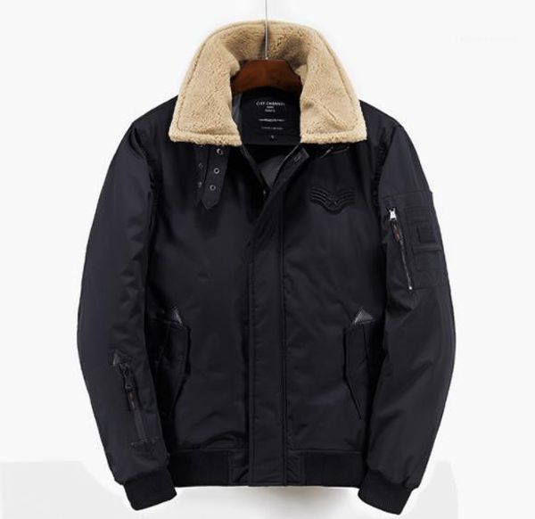 

clothing solid color casual apparel mens winter warm designer jackets lapel neck long sleeve fashion style homme, Black;brown