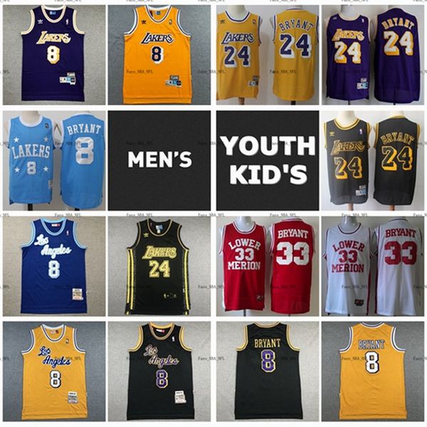 

vintage mens youth kids lakers kobe bryant stitched 8 kobe bryant swingman basketball jerseys stitched retro mesh jerseys, Black;red