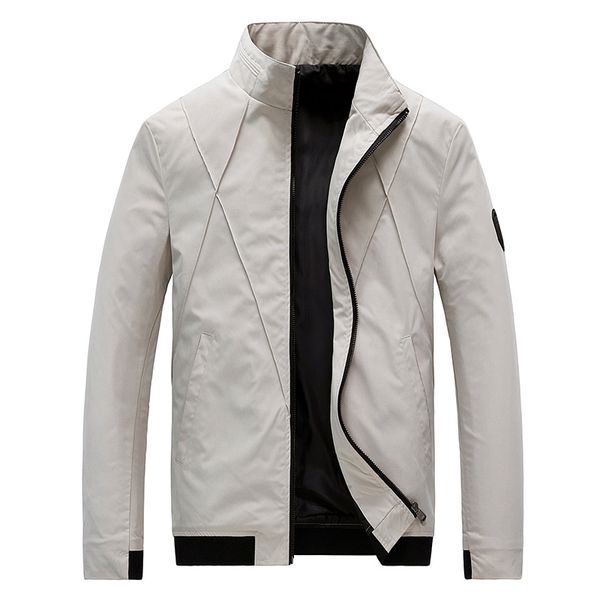 

heflashor men's spring and autumn casual bomber jacket men's solid color fashion windproof warm jacket, Black;brown
