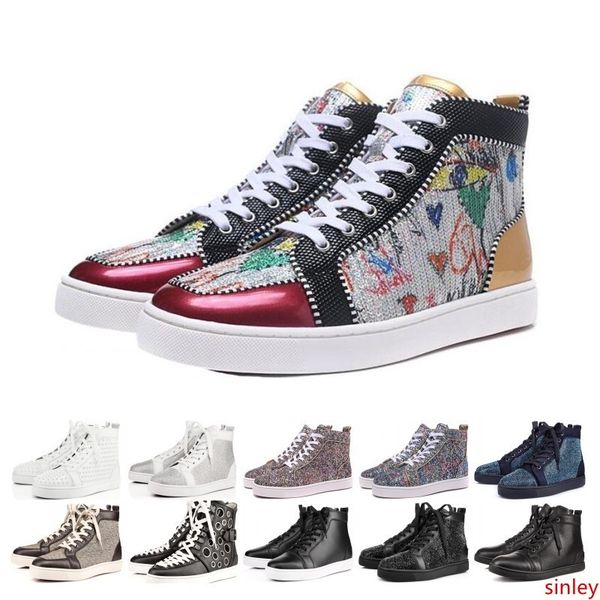 

sale designer shoes studded spikes flats shoes s shoes luxury mens womens party lovers genuine leather sneakers