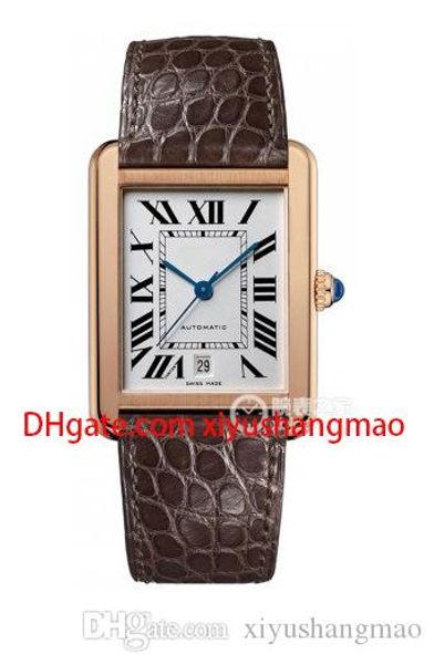 

luxury men's automatic sport watch w5200026 tank series.leather strap.dial size 41 mm.tank series men's automatic watches, Slivery;brown