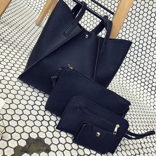 

women handbag lady shoulder bags tote purse messenger satchel leather(black