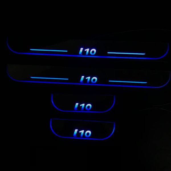 

acrylic door sill plate strip with led decorative welcome light moving door scuff for grand i10