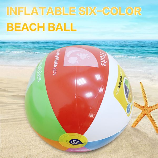 

5 pieces/set colorful inflatable 30cm ball balloons summer water toys children outdoor game 6 colors volleyball pool accessories