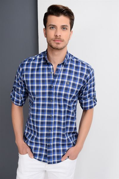 

g651 dewberry shirt -dark blue-sax, White;black