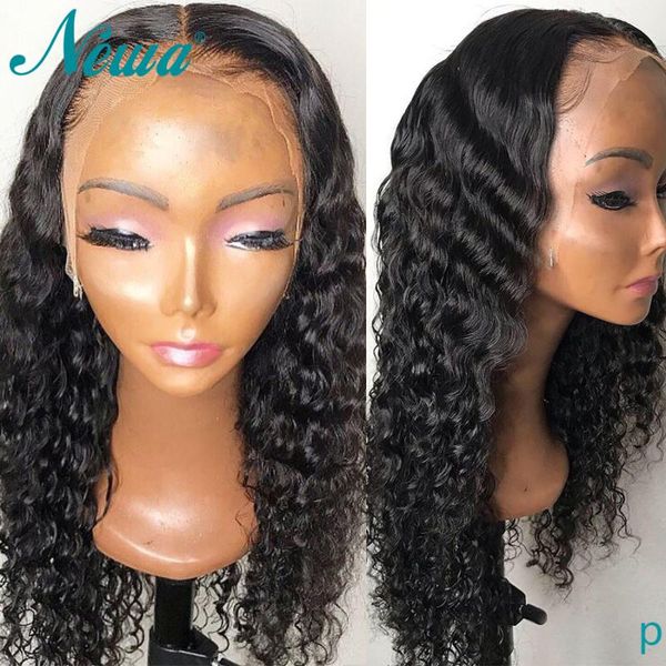 

13x6 lace front human hair wigs pre plucked brazilian curly lace front wigs for black women 130%/150% remy glueless, Black;brown