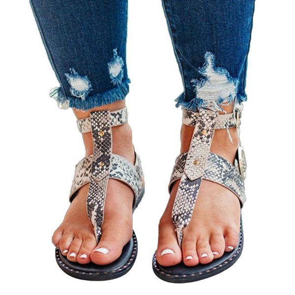 

sagace bohemian open toe змея шаблон сандалии лета женщин пряжки ремень римские сандалии квартиры клип toe смешанные цвета shallow обуви, Black