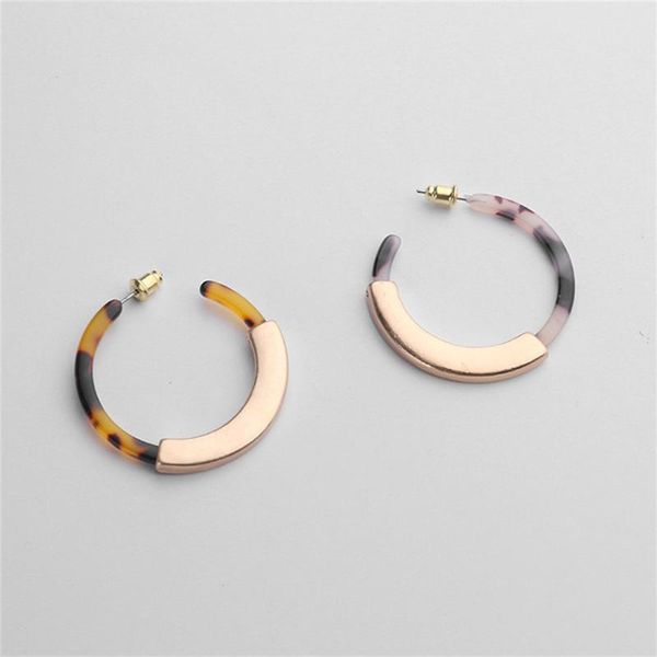 

qianraq simple style acetate alloy earrings stylish earrings trendy ear accessories for ladies girls jewelry gift de, Golden;silver