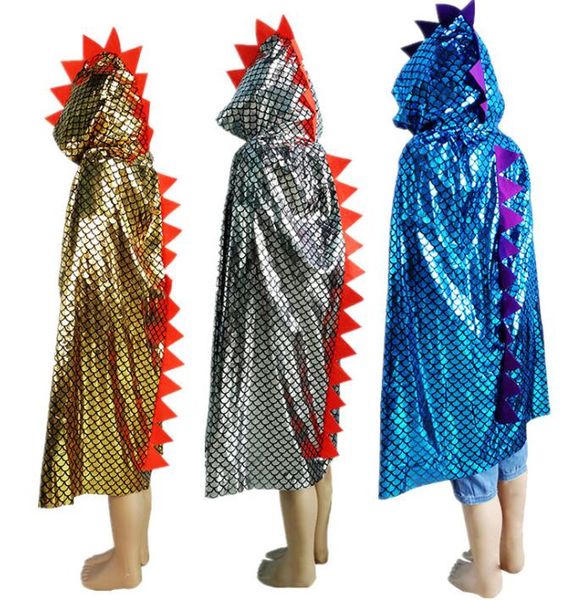 110 cm cadılar bayramı cosplay kostümleri pelerin çocuk erkek kız festivali parti çocuk uzun kaput pelerin bebek anime Dinozor hayvan sihirli bornoz