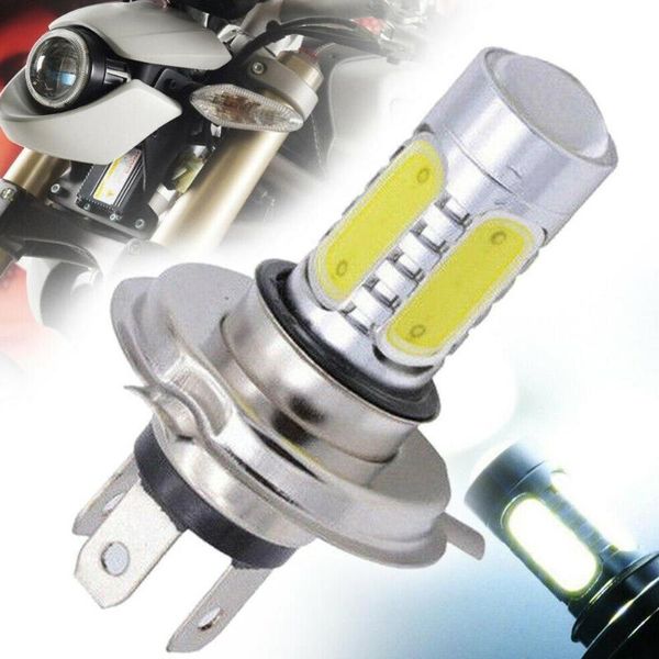 Evrensel 1PC H4 9003 30W Yüksek Güç Motosiklet LED Far COB Dayanıklı Ampul Beyaz Hi / Lo Işın 6000K İçin Moto ATV Aksesuarları