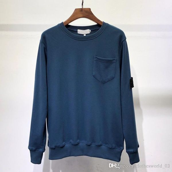 

2019 камень бренд мужской балахон осень и зима новый нагрудный карман махровой ткани пуловер свитер хлопка свитер пять цветов s-xxl, Black