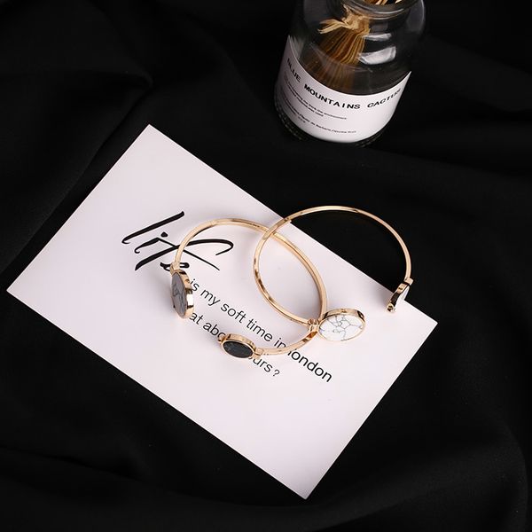 

2020 ювелирные изделия горячие европейская мода женский темперамент простой открытым браслет кристалл из австрии для женщин fit партии, Golden;silver