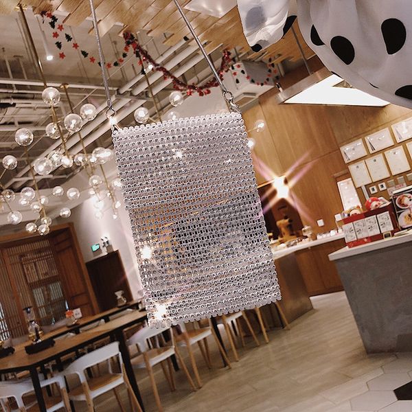 

summer mini crossbody bag flash rhinestone phone purse women bag chain diagonal small change ladies hand bags