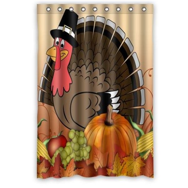 

thanksgiving turkey with pumpkin waterproof bathroom fabric shower curtain,bathroom decor